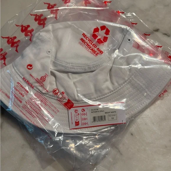 Kappa Bright White Recycled Bucket Hat - Picture 2 of 3